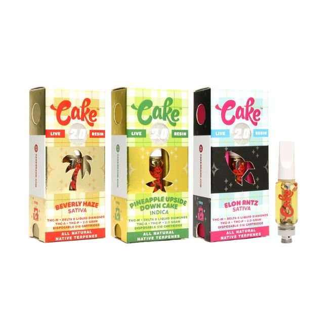 CAKE TKO 2.0 BLEND (THC-M + D8 LIQUID DIAMONDS +THC-A + THCP) LIVE RESIN 2GM CART 5CT/BOX CAKE TKO 2.0 BLEND (THC-M + D8 LIQUID DIAMONDS +THC-A + THCP) LIVE RESIN 2GM CART 5CT/BOX