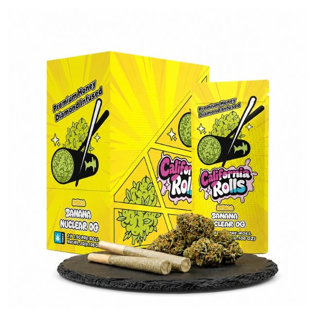 CALIFORNIA ROLLS PREMIUM HONEY DIAMOND INFUSED 2 X 2GM PRE ROLLS 10CT DISPLAY CALIFORNIA ROLLS PREMIUM HONEY DIAMOND INFUSED 2 X 2GM PRE ROLLS 10CT DISPLAY