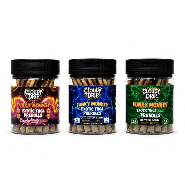 CLOUDY DRIP EXOTIC THC-A 1.7GM PRE ROLLS 40CT JAR CLOUDY DRIP EXOTIC THC-A 1.7GM PRE ROLLS 40CT JAR