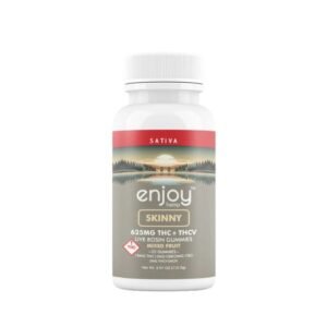ENJOY HEMP SKINNY THC + THCV LIVE ROSIN 625MG MIXED FRUIT GUMMIES 25CT/ JAR