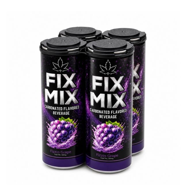 FIX MIX D9 THC 100MG CARBONATED FLAVORED BEVERAGE 4CT FIX MIX D9 THC 100MG CARBONATED FLAVORED BEVERAGE 4CT