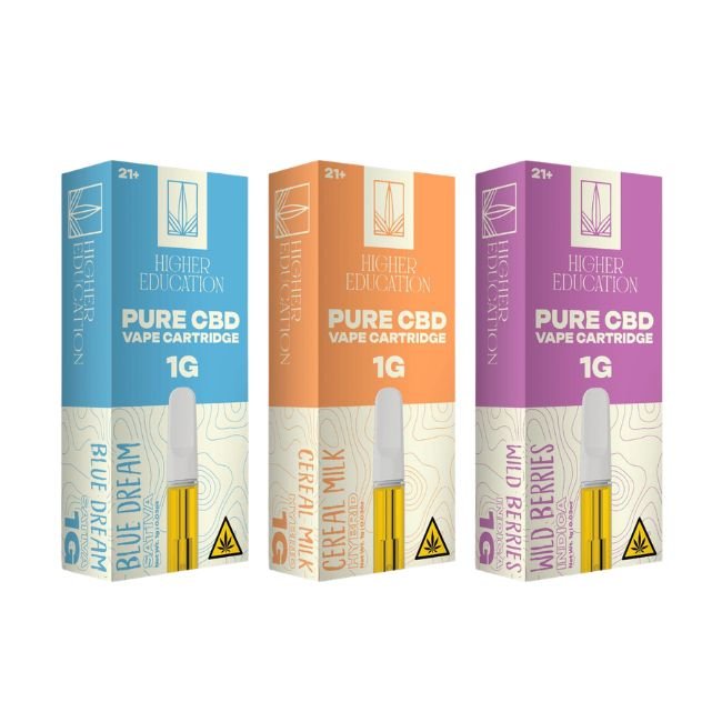 HIGHER EDUCATION PURE CBD 1GM CARTS 5CT DISPLAY HIGHER EDUCATION PURE CBD 1GM CARTS 5CT DISPLAY