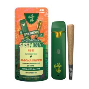 HIDDEN HILLS SIGNATURE SESHKIT 2G LIVE ROSIN DISPOSABLE + 2GM HASH HOLE PRE ROLL 5CT BOX