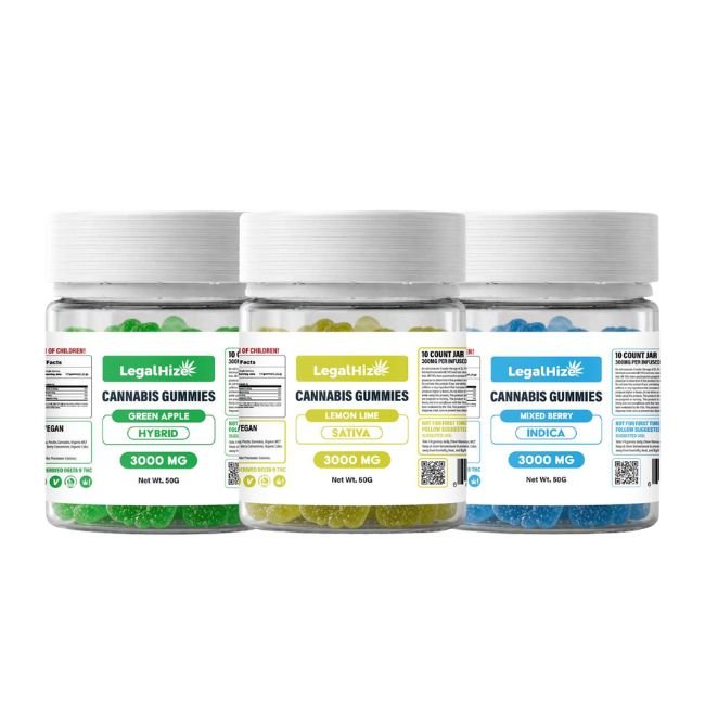 LEGALHIZE COMPLIANT CANNABIS 3000MG GUMMIES 10CT JAR LEGALHIZE COMPLIANT CANNABIS 3000MG GUMMIES 10CT JAR