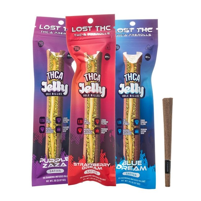 LOST THCA JELLY HOLE RILLOS DIAMOND INFUSED 2GM BLUNTS TUBE 10CT/ BOX LOST THCA JELLY HOLE RILLOS DIAMOND INFUSED 2GM BLUNTS TUBE 10CT/ BOX