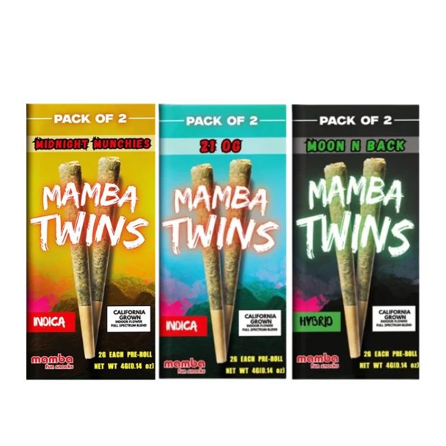 MAMBA TWINS FULL SPECTRUM BLEND 2GM X 2PK PRE ROLLS JOINTS 10CT/ BOX MAMBA TWINS FULL SPECTRUM BLEND 2GM X 2PK PRE ROLLS JOINTS 10CT/ BOX