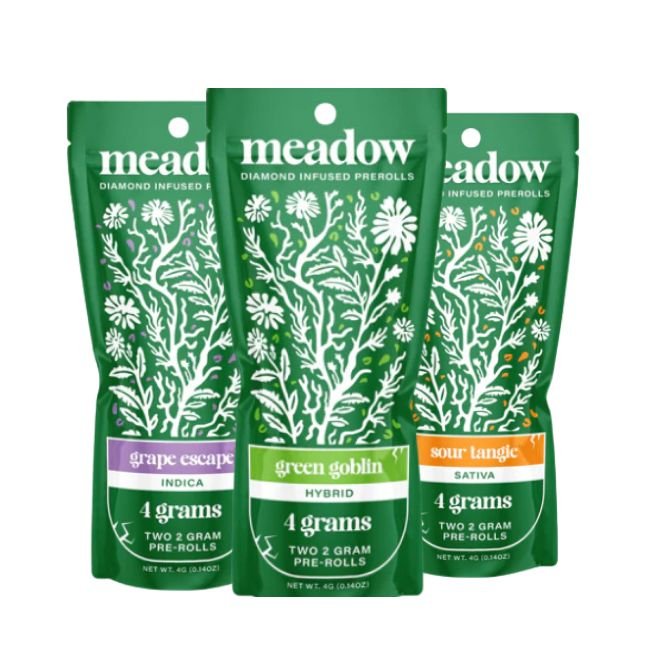 MEADOW THC-A DIAMOND INFUSED 2GM X 2PK PREROLL JOINT 12CT/BOX MEADOW THC-A DIAMOND INFUSED 2GM X 2PK PREROLL JOINT 12CT/BOX