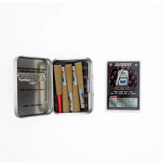 SLUGGERS HIT JUICED WITH DIAMONDS 0.7GM X 5PK MINI BLUNTS TIN 12CT/ BOX SLUGGERS HIT JUICED WITH DIAMONDS 0.7GM X 5PK MINI BLUNTS TIN 12CT/ BOX