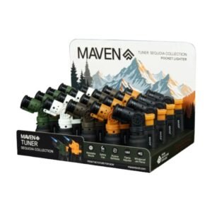 MAVEN TUNER SEQUOIA COLLECTION ROTATABLE POCKET TORCH LIGHTER MIX COLOR 20CT DISPLAY