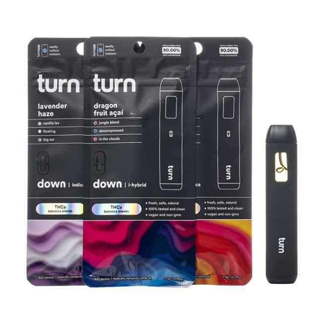 TURN THC-A BOTANICAL BLENDS 2GM DISPOSABLE VAPE 10CT/DISPLAY TURN THC-A BOTANICAL BLENDS 2GM DISPOSABLE VAPE 10CT/DISPLAY