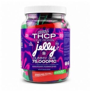 NYB JELLY HIGHLY POTENT THCP LIVE ROSIN 75,000MG GUMMIES 5PK 30CT/ JAR