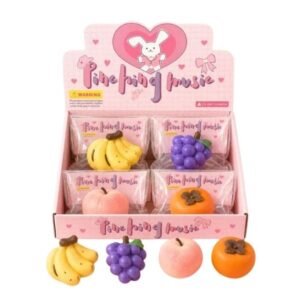SQUISHY PINE PING MUSIC MIX FRUIT SENSORY FIDGET TOY 12CT/ DISPLAY