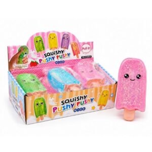 SQUISHY POPSICLE PUSHY PUSHY SQUISHY TOY 12CT DISPLAY