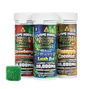 FLYING HORSE DOUBLE STACKED 30,000 MG THC GUMMIES 15CT JAR