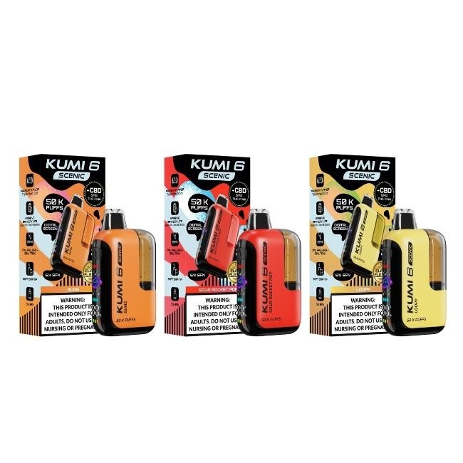 KUMI 6 SCENIC + CBD 50K PUFFS DISPOSABLE VAPE 5CT DISPLAY KUMI 6 SCENIC + CBD 50K PUFFS DISPOSABLE VAPE 5CT DISPLAY
