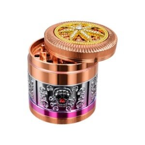 63MM ZINC ALLOY SKULL PRINT 4 PART GRINDER