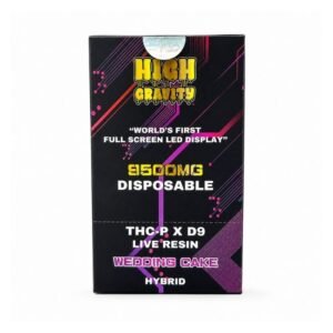 HIGH GRAVITY THC-P X D9 LIVE RESIN 9.5GM DISPOSABLE 6CT DISPLAY