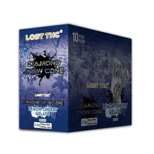 LOST THC 2GM DIAMOND SNOW CONE PRE ROLLS 10CT DISPLAY LOST THC 2GM DIAMOND SNOW CONE PRE ROLLS 10CT DISPLAY