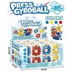 CARTOON CHARACTERS PRESS GYROBALL FINGERTIP STRESS RELIEF-INFINITE CREATIVITY 24CT/ DISPLAY