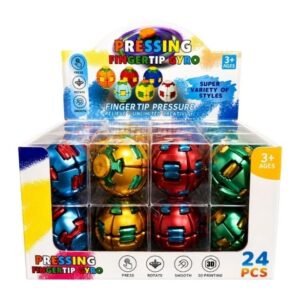 METALLIC PRESSING FINGERTIP GYRO BALL 24CT/ DISPLAY