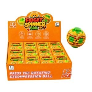BURGER SHAPE FIDGET SPINNER BALL 12CT/ DISPLAY