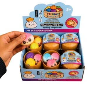 SQUISHY BUN DUMPLING ONE SET SUGAR EDI. SENSORY FIDGET TOY 3PK 12CT/ DISPLAY