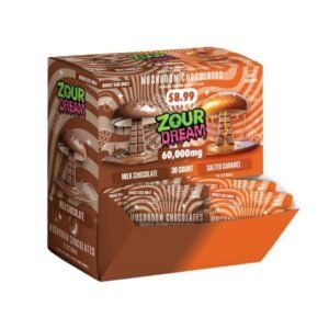 ZOUR DREAM X DRIP DREAM MUSHROOM XXXTRA STRENGHT 60,000MG CHOCOLATES 2CT/30PK DISPLAY