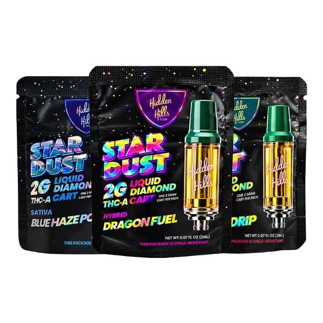 HIDDEN HILLS STARDUST THC-A 2GM CARTS 5CT DISPLAY HIDDEN HILLS STARDUST THC-A 2GM CARTS 5CT DISPLAY