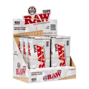 RAW ARCTIC CAMO LIMITED EDITION 100 TIPS PER TIN / 6CT DISPLAY
