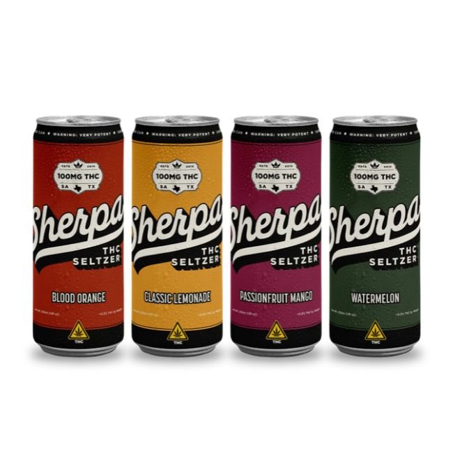 SHERPA THC 100MG SELTZER DRINK (12OZ 355ML/ CAN) 4CT/ BOX SHERPA THC 100MG SELTZER DRINK (12OZ 355ML/ CAN) 4CT/ BOX
